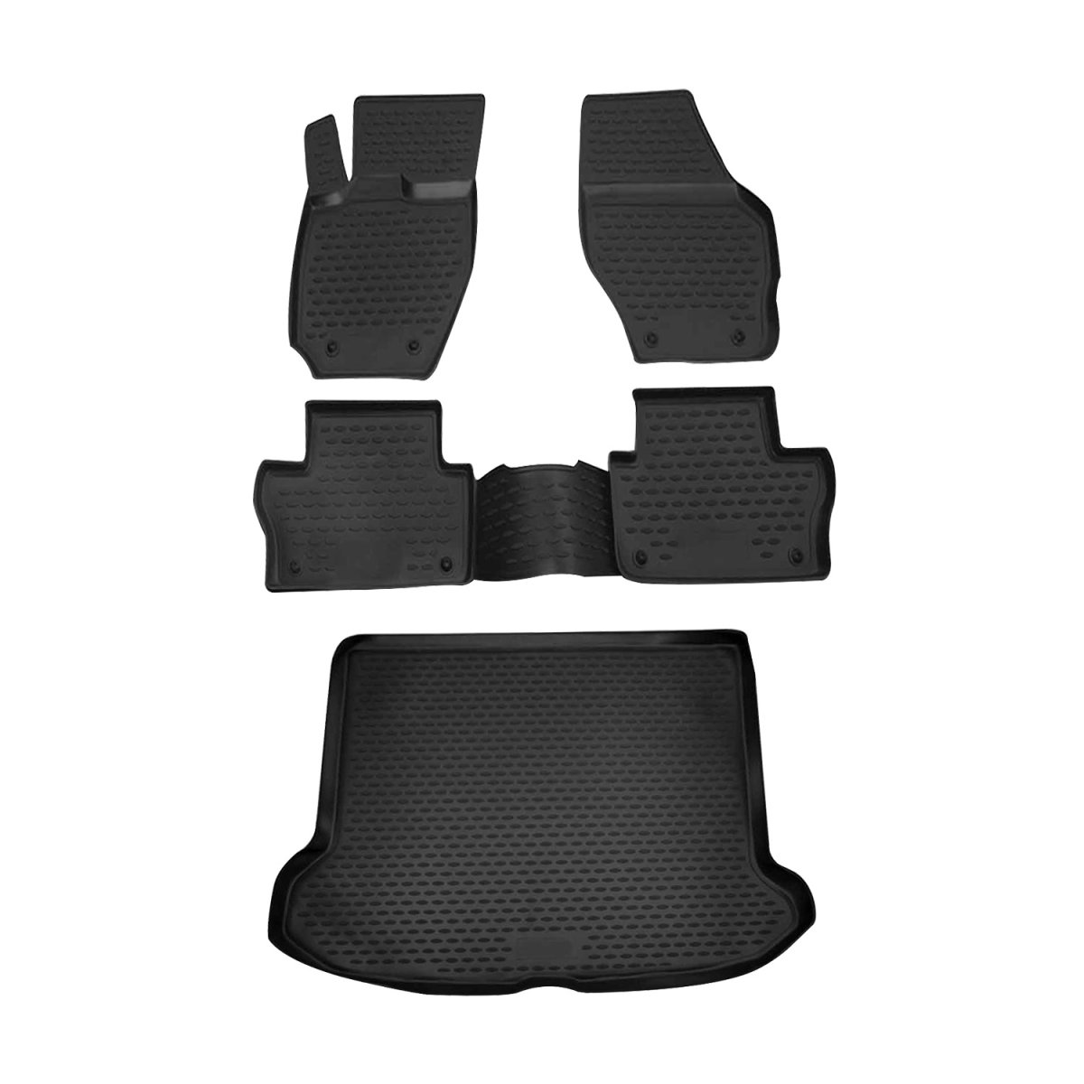 Volvo XC60 Floor-Trunk Mats - Omac - 3D - Black - '10-'17